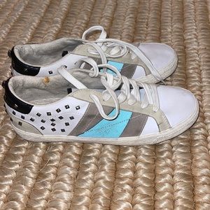 Zara woman leather studded scull sneakers 39